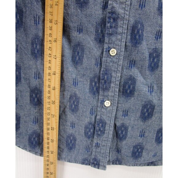 LL Bean Top 0 Signature Shirt Chambray Aztec Button Down Flap Pocket - Picture 5 of 11